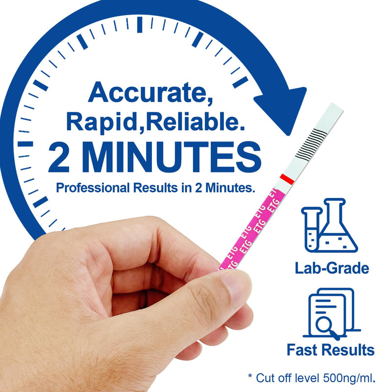 ETG Alcohol Urine Strips, High Sensitivity | Rapid 2-Minute Results for Home/Workplace/Rehab Testing | 24-80 Hour Detection Window [20 Pack] 20 Pack