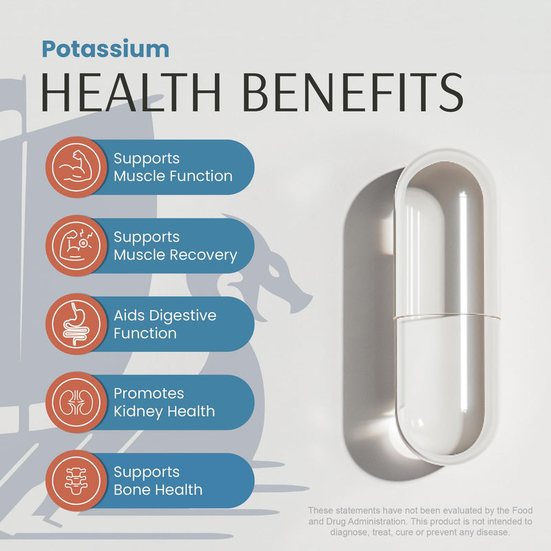 [Australia] - Potassium Citrate Capsules ‚Äì High-Potency 500mg Potassium Per Serving | Supports Muscle Function, Electrolyte Balance & Heart Health | Vegan, Non-GMO| 1 Bottle, 120 Capsules 