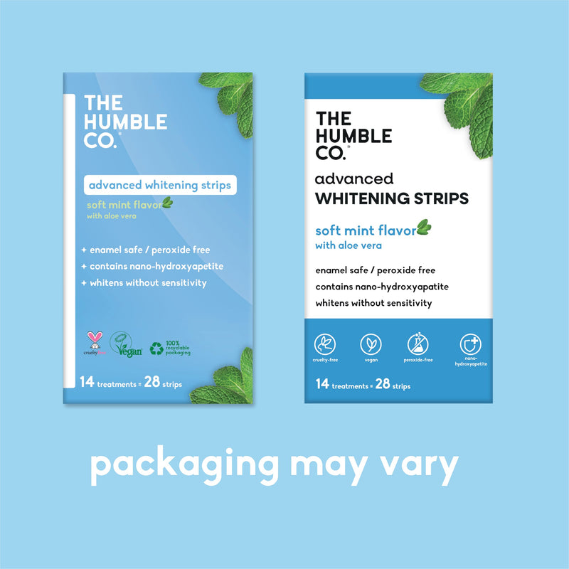 [Australia] - The Humble Co. Advanced Whitening Strips – Sensitive Teeth Whitening Strips, Enamel Safe and Peroxide Free for Sensitive Teeth, Vegan and Cruelty Free (14 Treatments, 28 Count) 