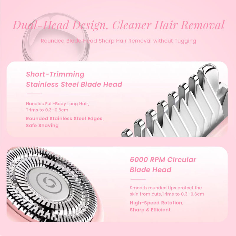 [Australia] - 2 in 1 Bikini Trimmer for Women + Makeup Bag,Dual Head Shaver for Women for Private Area Sensitive Skin,Bikini Shaver,Electric Razor for Private Area,Women's Electric Razor for Pubic Hair 