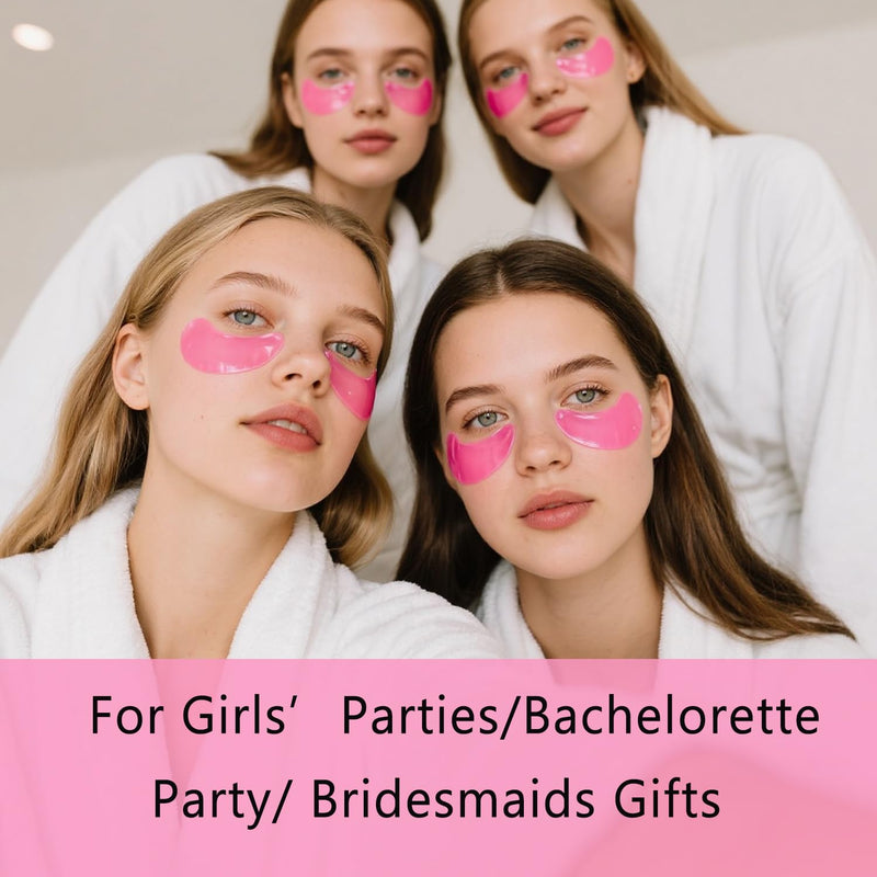 30 Pairs Eye Masks & Lip Masks, Pink Eye Patches, Spa Party Bridesmaid Gift | Lip Mask Pink Pads, Bridal Shower Gifts, Stuff Gifts for Girls, Bulk Gifts, Self Care for Women, Bachelorette Party Favors