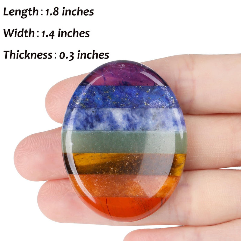 [Australia] - XIANNVXI Chakra Crystals Stones Crystal Worry Stones Thumb Gemstones Healing Stones Naturally Polished Oval Palm Pocket Stone Anxiety Stress Relief Meditation A-chakra 