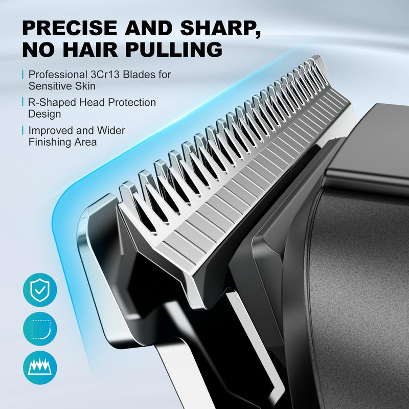 [Australia] - Beard Trimmer for Men - 14 Piece Professional Mens Grooming Kits, Multi Beard Kit for Beard face Nose Ear Hair Trimmer Hair Clippers IPX7 Wet & Dry Use 210 Mins Mustache Trimmers Men Gifts (Black) Black 