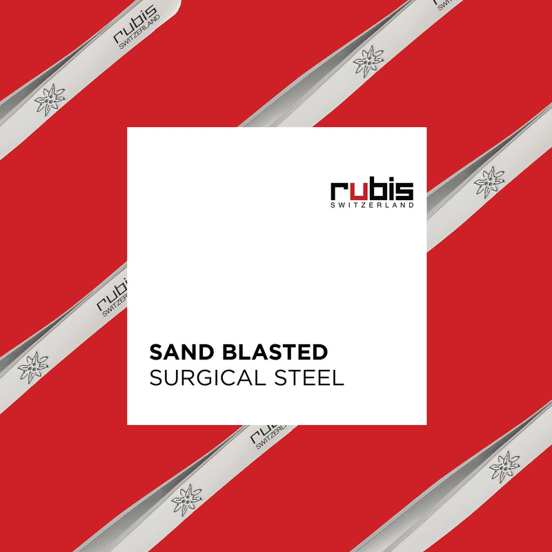 Rubis Classic Stainless Steel Slanted Tweezers for Precise Eyebrows and Hair Removal, 1K105, White,Rubis Switzerland Swiss Made World Renowned Precision
