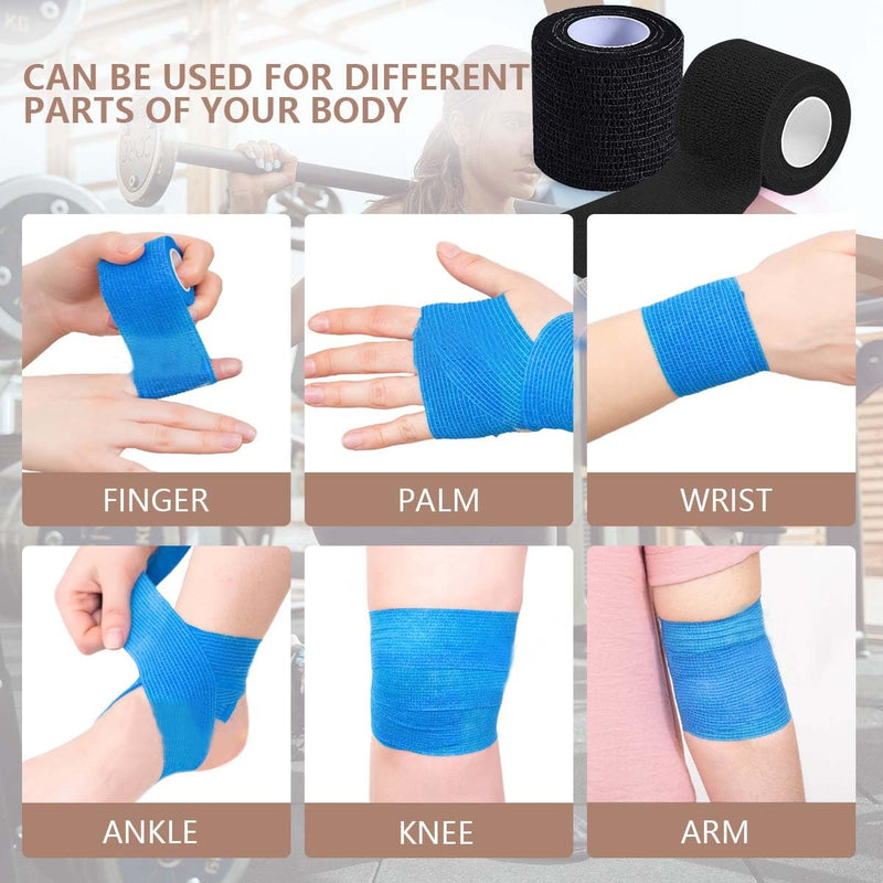 [Australia] - 30 Pack 2 Inch x 5 Yards Black Self Adhesive Bandage Breathable Cohesive Bandage Wrap Rolls Elastic Self-Adherent Tape for Stretch Athletic, Sports, Wrist, Ankle 2 Inch, 30 Pack 