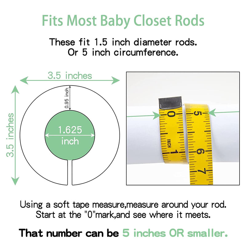 [Australia] - Pro Goleem Baby Closet Dividers Unisex Baby Closet Organizer for Nursery Baby Clothes Size Age Dividers Fits 1.5" Rod 6 PCS A White 