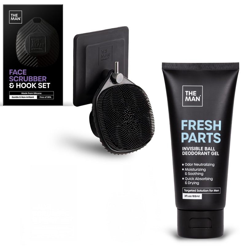 The Man Face Scrubber + Hook & Ball Deodorant Gel - Bundle