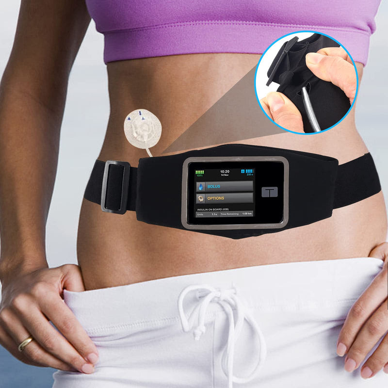 [Australia] - Diabetes belt for insulin pumps, waist band for insulin pump, insulin pump holder, medical hip bag is compatible with Tandem t:Slim/t:Slim X2, adjustable insulin pump accessories 