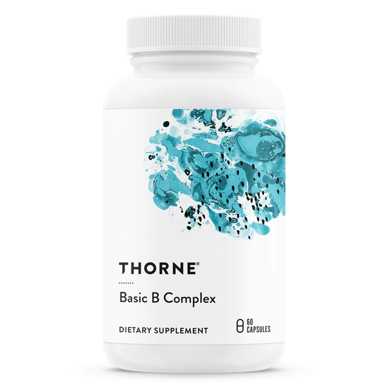 THORNE - Basic B Complex (60 Capsules) & Vitamin D-5000 (60 Capsules) Bundle - Supports Cellular Energy Production, Brain Health & Healthy Bones - Gluten, Dairy & Soy-Free