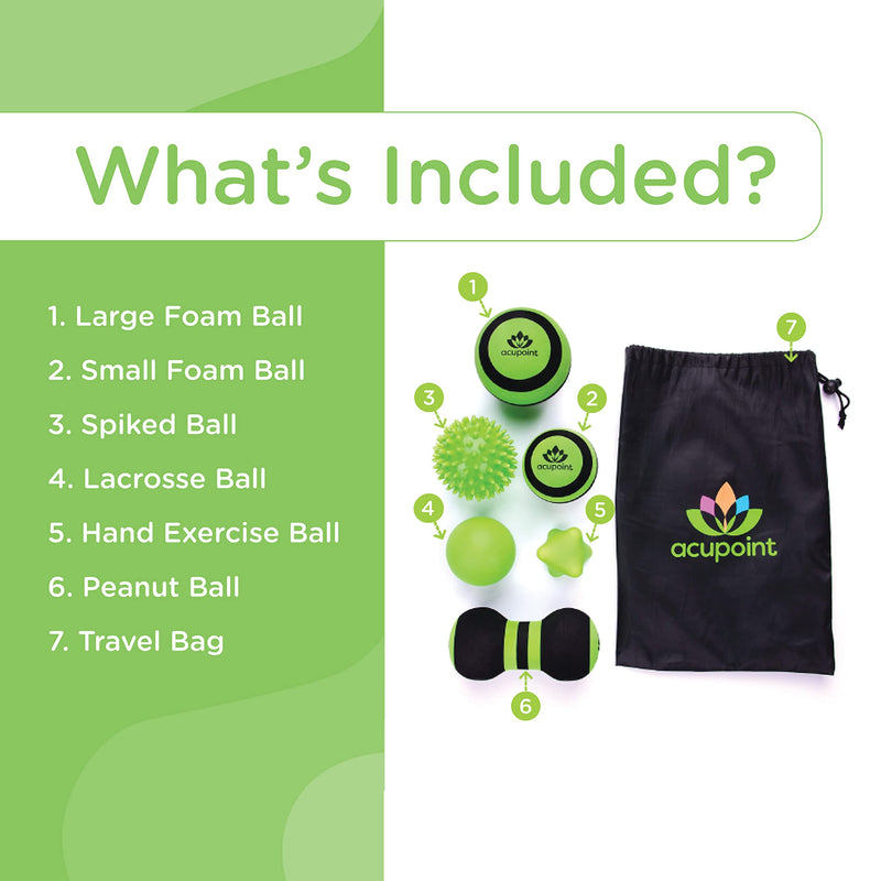 [Australia] - Massage Ball Set 6 Physical Therapy Balls (Green) with Physical Therapy Balls for Post Workout (Blue) 