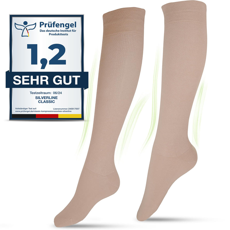 [Australia] - Medical compression stockings for men and women made from 60% organic cotton M (38-40) black 