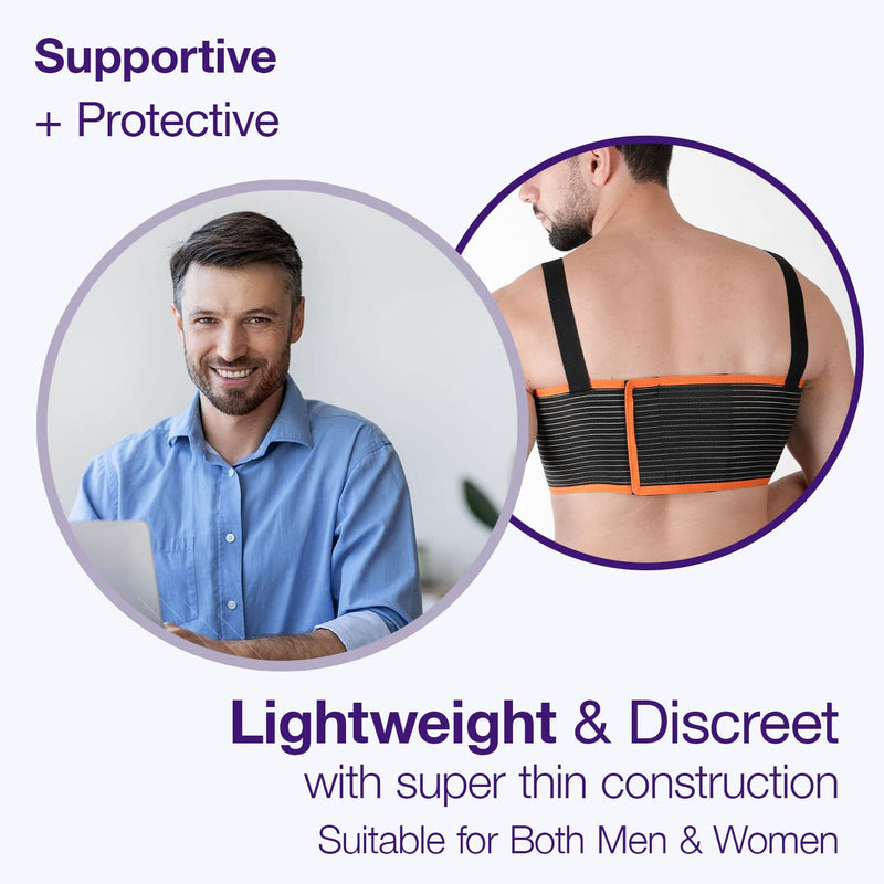 [Australia] - ORTONYX Sternum and Thorax Support Chest Brace for Men and Women - Brocken Fractured, Dislocated Cracked Ribs - Open Heart Surgery Recovery - HB5251/Black/X-Large X-Large (Pack of 1) Black 