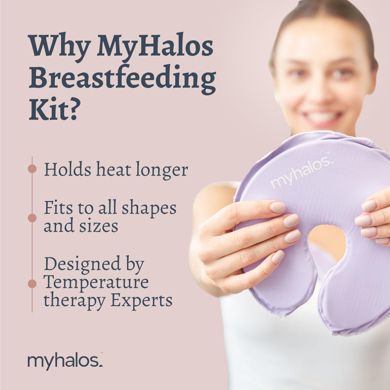 [Australia] - Breast Therapy Pack -2 Hot Cold Breast Therapy Packs & 4 Hydrogel Nipple Pads for Breastfeeding - Breast Heating Pad Breastfeeding Relief - Breast Ice Packs for engorgement & Nipple Gel Soothing Pads 