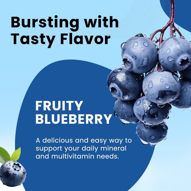 Iron Gummies with Multivitamin, Iron Supplement for Women & Men with Zinc, Vitamin B Complex & C, B12, Folate - Blood Builder & Energy Support for Adults & Kids - Blueberry Flavor, Vegan 60 Gummies 60 Count (Pack of 1)