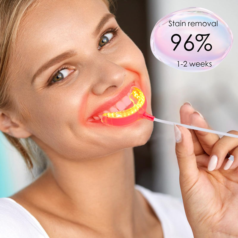 Red Light Therapy for Gums, Toothache Relief, 32 LED Periodontal Light, Bleeding Gums, Gum Health Red Light, with adapters for USB/C, iPhone, and Android from (White) White