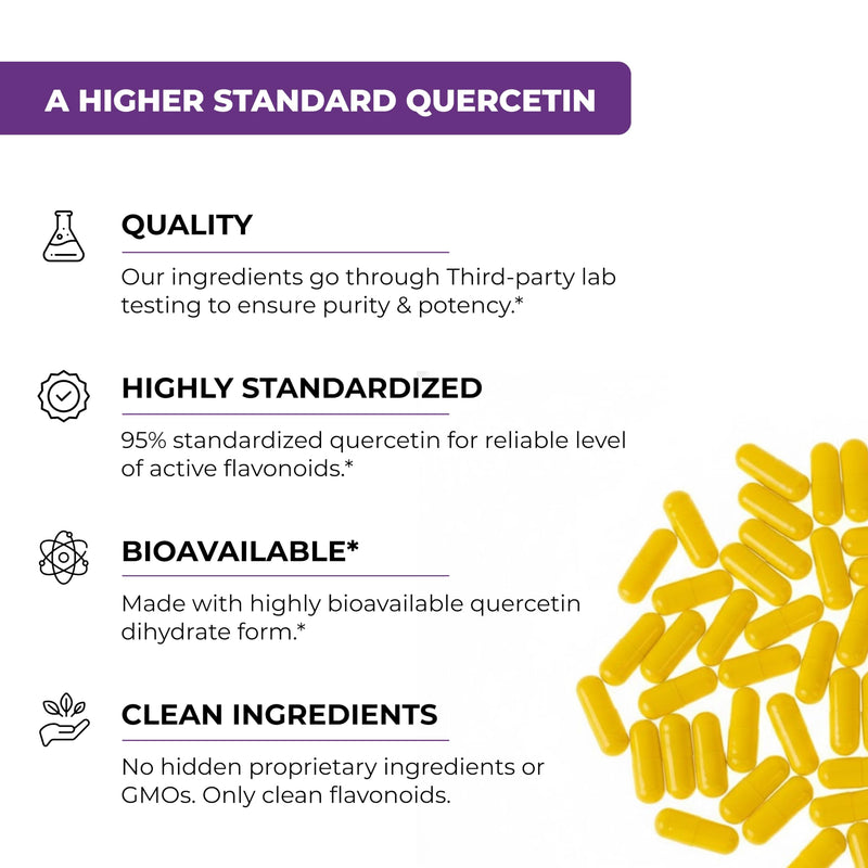 Quercetin with Bromelain 500mg Supplement Capsules 1000mg Per Serving 360Ct | 500mg Combination Supplements 2400 GDU/g Gluten-Free Natural 180 Servings and Encapsulated in USA By Sandhu's 120 Count (Pack of 3)