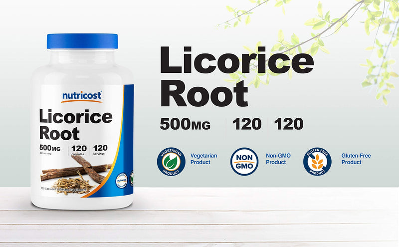 [Australia] - Nutricost Licorice Root 500mg, 120 Capsules - Non-GMO, Gluten Free 