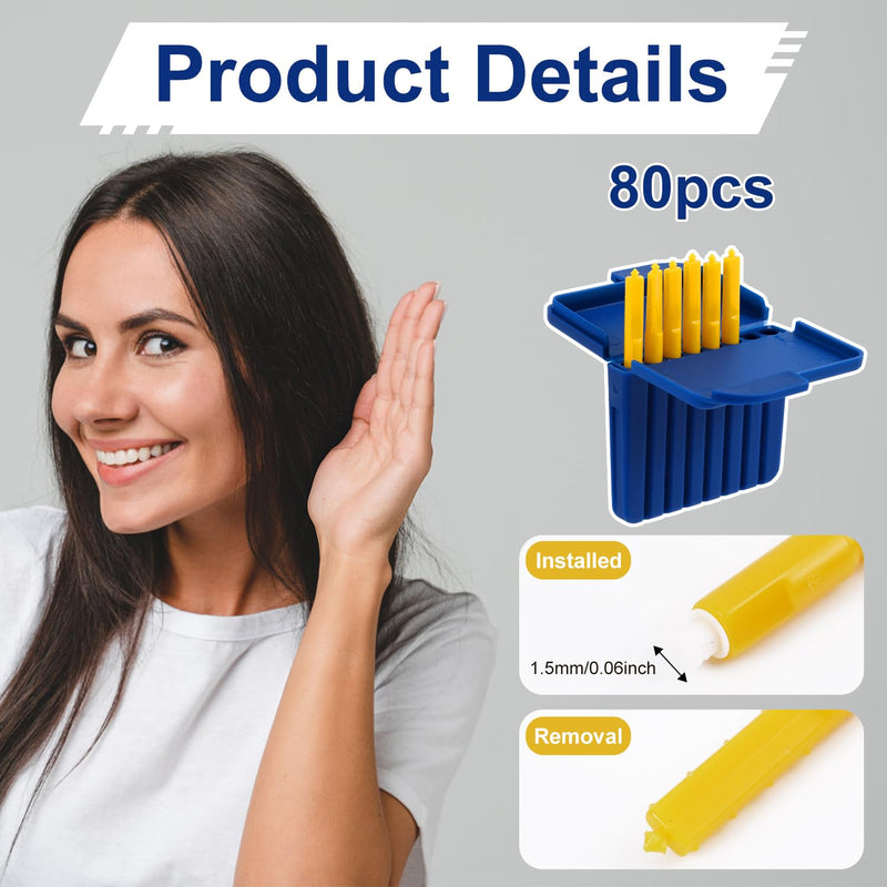 80pcs Hearing Aid Filters for Starkey, Plastic Hearing Aid Wax Guard Filters Practical Cleaning Tools Kit Compatible with Starkey Livio Livio AI