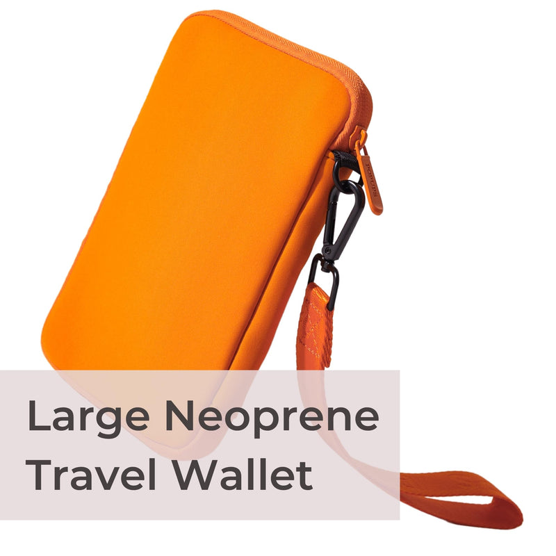 Passport Travel Wallet for Women - Large Multiple Document Organizer and Holder with Wristlet - Burnt Orange