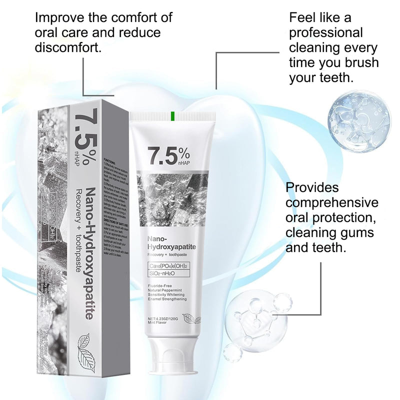 [Australia] - 2Pcs Hydroxyapatite Toothpaste, Deep Cleaning Toothpaste, Advanced Enamel Protection, Fluoride-Free Formula with Gentle Mint, for Sensitive Teeth (120g) 