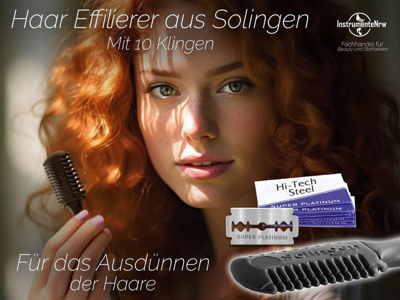 [Australia] - Thinning knife from Solingen for thinning and cutting hair MADE IN GERMANY with 10 replacement blades 