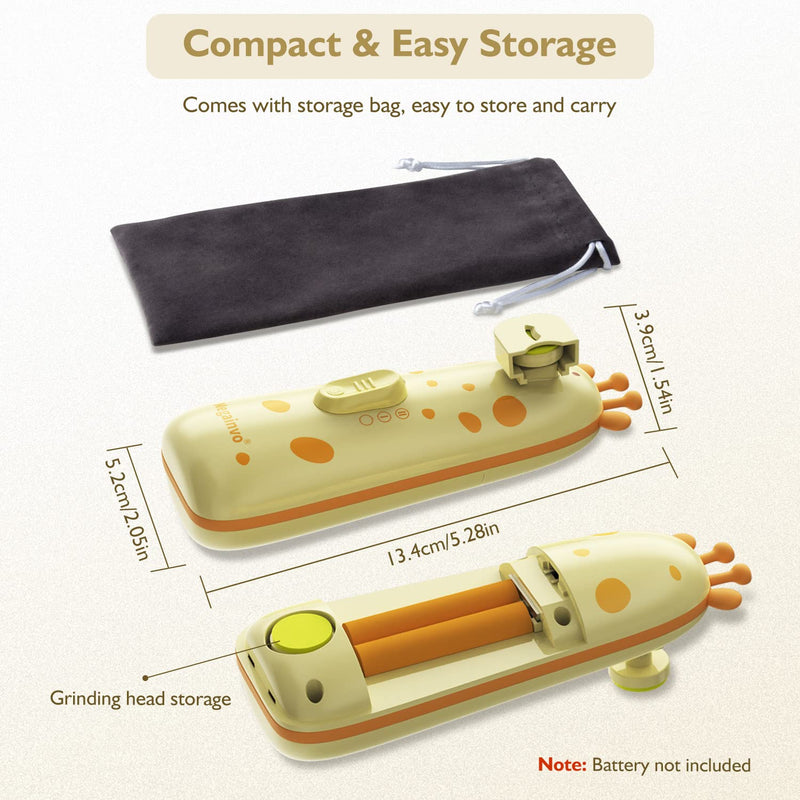 [Australia] - Baby Nail Trimmer Electric Baby Nail File with Light 10 Grinding Heads Safe Quiet Baby Nail Grooming Care Kit for Newborn Infant Toddler Toes Fingernails - Orange 