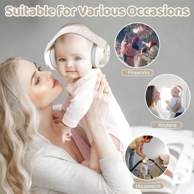[Australia] - Baby Earmuffs-25dB NRR Baby Noise Cancelling Headphones with Adjustable Headband, Infant Ear Protection for Babies 0-36 Months,Travel Essentials for Airplane/Improves Sleep/Outdoor Starlight 