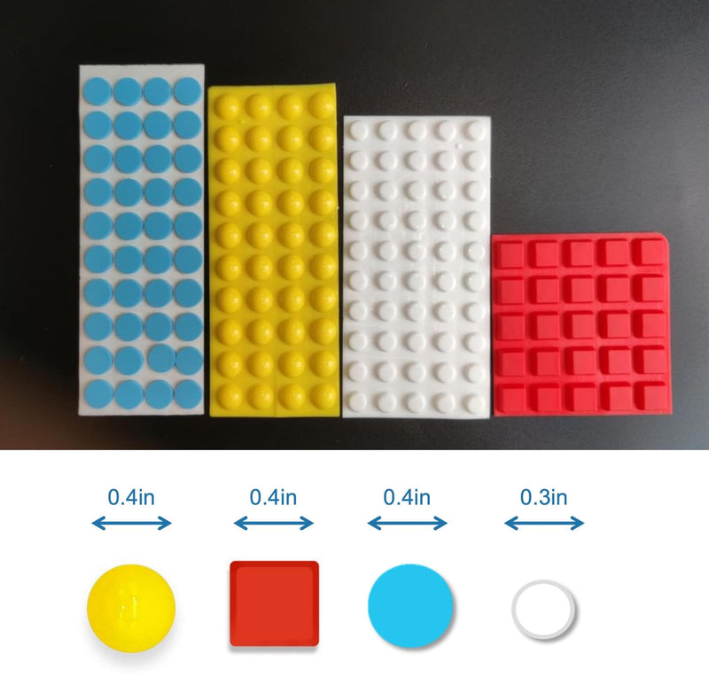 Bump Dots for Visually Impaired 155 Pcs Combo Pack(Yellow,Blue,White,Red) - Low Vision Aids Braille Stickers Raised Tactile Dots for Elderly, Blind