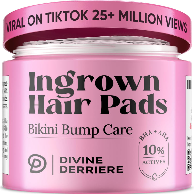 [Australia] - Prevent Ingrown Hairs and Razor Bumps with BHA & AHA Pads - Ingrown Hair Serum for Razor Burns, PFB Razor Bump Stopper Topicals Skin Care, Ingrown Hair Treatment for Bikini Area and Razor Bumps 50pads 