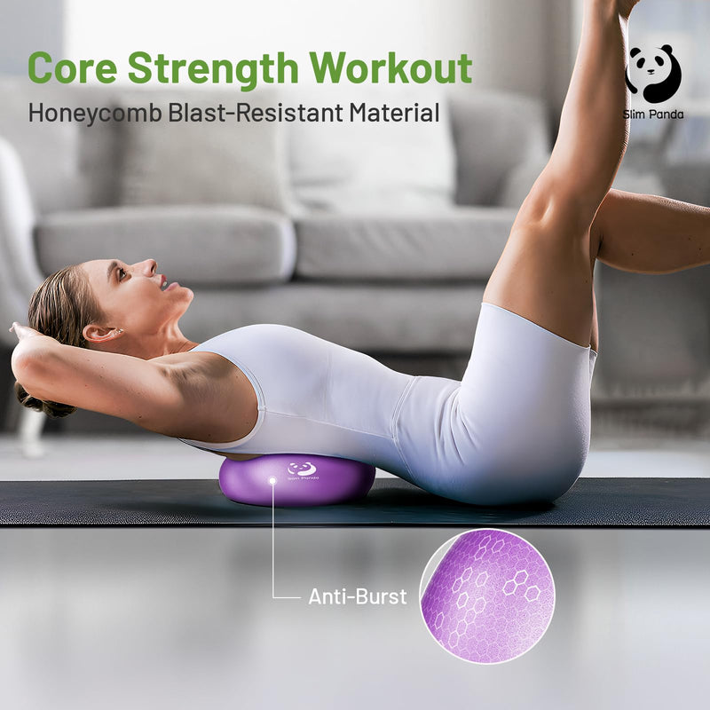 [Australia] - Slim Panda Pilates Ball, 9 Inch Small Exercise Ball, Anti Burst Mini Yoga Ball for Stability, Workout, Barre, Core Strength, Physical Therapy, Balance, Stretching 1 Purple 