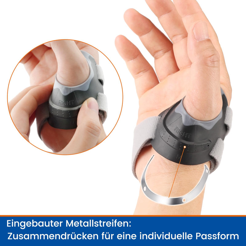 [Australia] - Willcom CMC Ortho thumb orthosis, for osteoarthritis thumb base, joint instability, thumb saddle joint stabilization and positioning of the metacarpal bone of the thumb to relieve pain (left, M, 19.5-22.5) M left hand 
