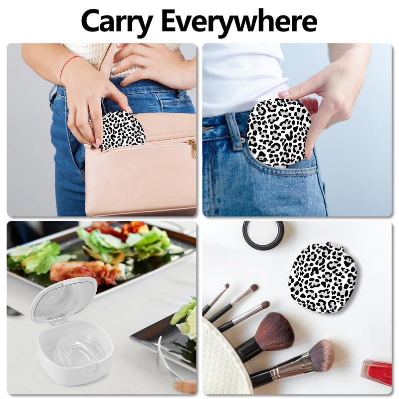 [Australia] - Retainer/Mouth Guard/Denture/Night Guard Case with Mirror & Ventilation Holes - Leopard Print 
