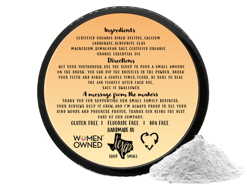 [Australia] - Simply Sooney Fluoride Free Remineralizing Tooth Powder Kid Safe Orange Formula Value Size Up to 6 Month Supply I for Naturally Stronger Teeth I Healthier Gums I Brighter Smile 3.5 oz BPA Free Plastic Jar 