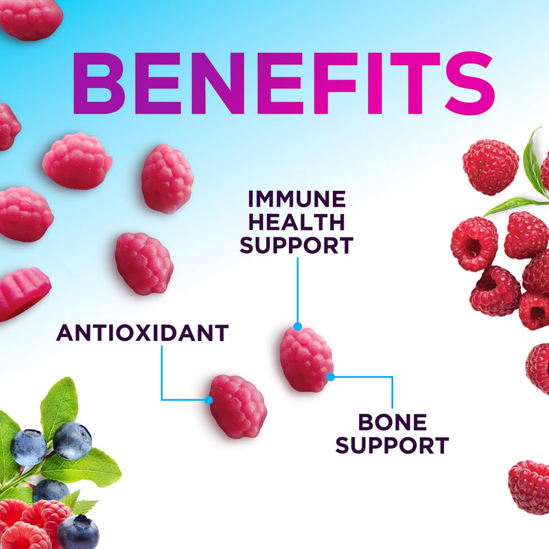 Zinc Gummies - 50mg Zinc Per Serving Immune Skin & Bone Support Health Gummy - Premium Antioxidant Chewable, High Absorption Vegan, Best Supplements Vitamin for Adults, Tasty Berry Flavor, 60 Gummies 60 Count (Pack of 1)