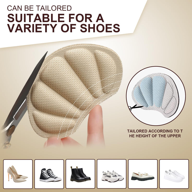 [Australia] - Pack of 6 heel shoe pads for shoes, premium heel pads, shoe insoles, heel protection pads against friction, heel pads, non-slip insoles for men and women (grey and black and skin colour). 