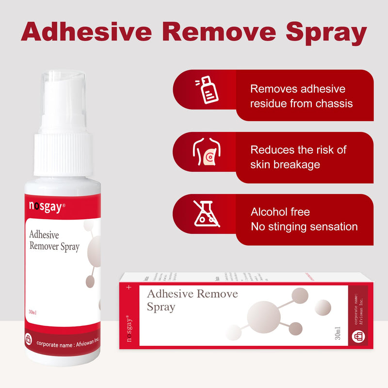 [Australia] - nosgay No-Sting Adhesive Remover Spray - Medical Adhesive Remover 1 Oz - Adhesive Remover for Skin Ostomy Bandage Wound Dressings Wig Glue Remover (1 Pcs) 1 Pcs 