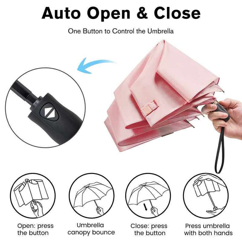 G4Free Travel Umbrella Ultralight UPF 50+ UV Protection Compact Umbrella Super Slim Small Mini Automatic Open and Close