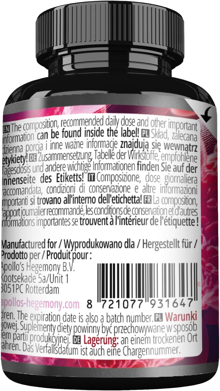 Homocysteine Control - B Vitamins Complex - 60 Vegan Tablets | 240 Servings - Homocysteine Metabolism & red Blood Cells - by by Apollo's Hegemony