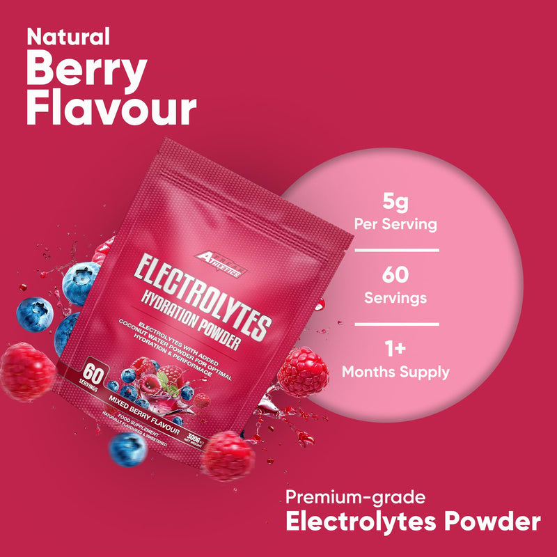 Freak Athletics Electrolytes Powder - 300g Flavoured Electrolytes Naturally Flavoured & Sweetened (300g, Berry)