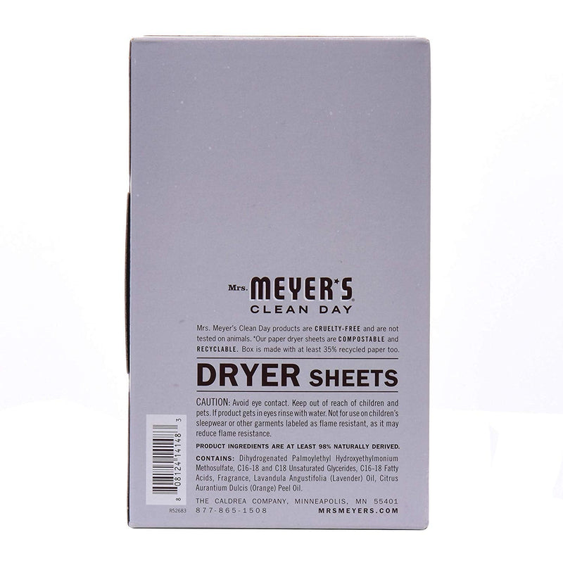 [Australia] - Mrs. Meyer's Clean Day Dryer Sheets (Lavender, 2 Pack, 160 Count) 