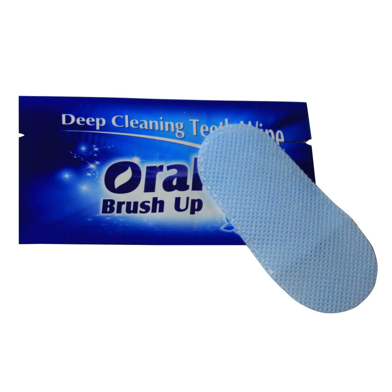[Australia] - Mint Flavor Finger Teeth Wipes Disposable Brush Ups,Pack of 100,Dark Blue 
