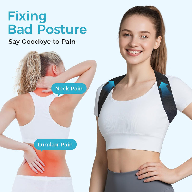 Posture Corrector for Women and Men, Invisible Mesh Breathable Back Brace, Adjustable Back Straightener, Relieves Shoulder, Neck, and Back Pain Large(Waist 30"-43")