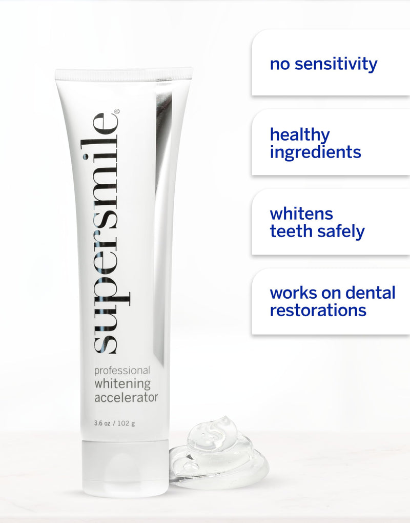 Supersmile Professional Whitening Accelerator, 3.6 Oz, Pairs with Paste | Whitens Up to 7 Shades in 7 Days Paired with Toothpaste, Hydrogen Peroxide-Free, Veneer Safe, Low Abrasion