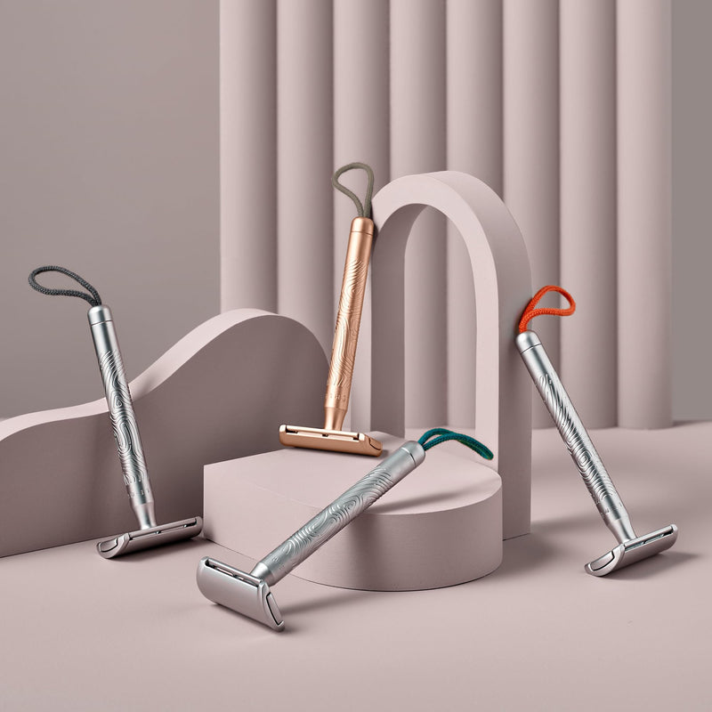 [Australia] - MÜHLE Companion Safety Razor – Women's Double-Edged Body Razor for Shaving, Gentle Use, Suitable for Body, Legs, & Underarms, Longer Handle, Long Lasting Blade Blue 