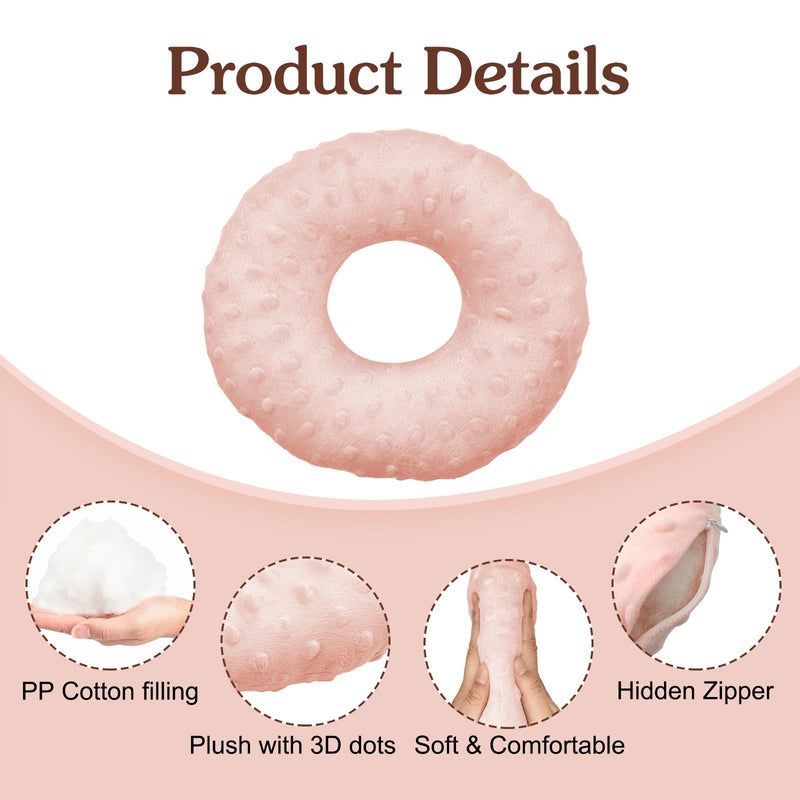 [Australia] - Piercing Pillow, Ear Hole Piercing Pillows, Donut Ear Pillow, Ear Guard Protector for Ear Pain, Piercing, CNH, Pain Relief Sleeping, Pressure Sore, Headphones, Minky Dot. (Pink) Pink 