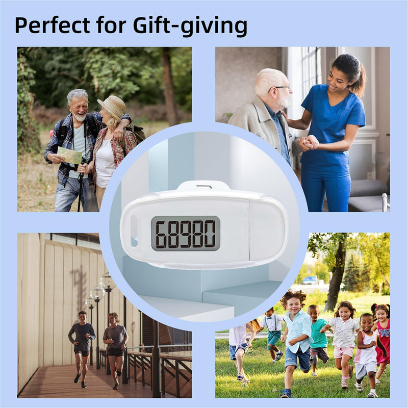 [Australia] - Pedometer for Walking Steps, 3D Simple Step Counter for Walking with Backlight, Removable Clip and Strap. USB Rechargeable Step Tracker accurately Tracks Steps for Men Women Kids Adults Seniors 