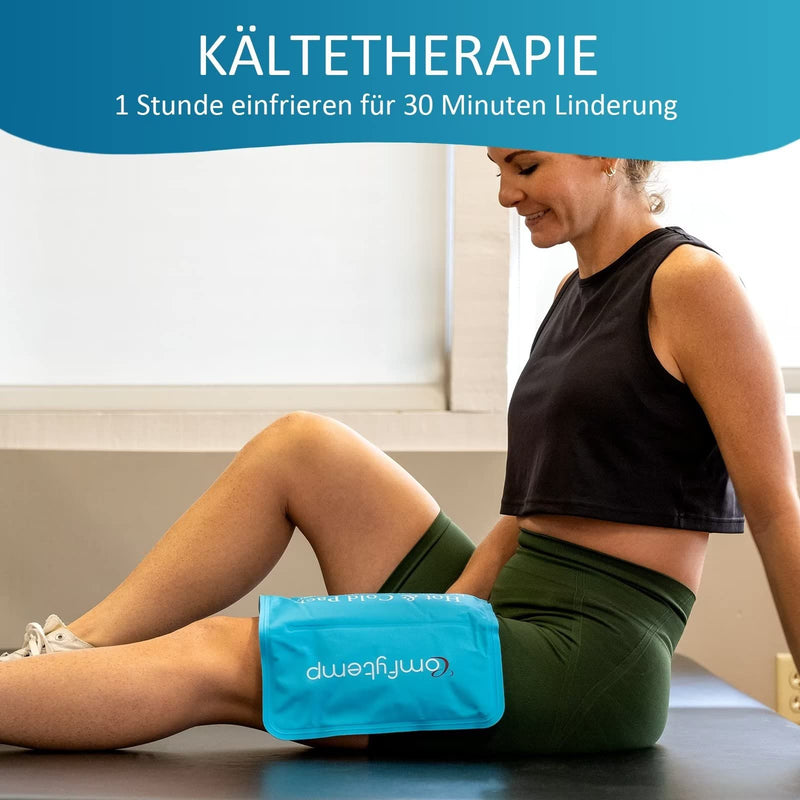 [Australia] - Comfytemp Large Cooling Pad Gel with Velcro Strap, 27 x 37 cm Cooling Pack for Bending for Shoulder Neck Back Knees Buttocks Reusable Ice Pack Cold Warm Compress Cooling Pad 