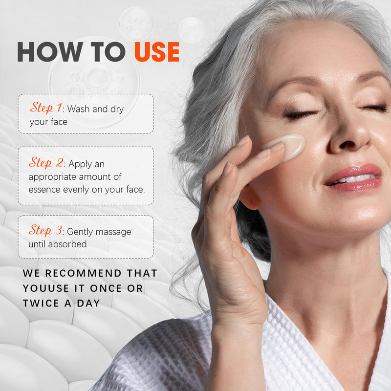 Super Vitamin C Serum for Women over 70, All-In-One Total Package Face Serum for Mature Skin, Hydrating, Lifting, Anti-Aging Reduce Wrinkles Age Spots Unscented