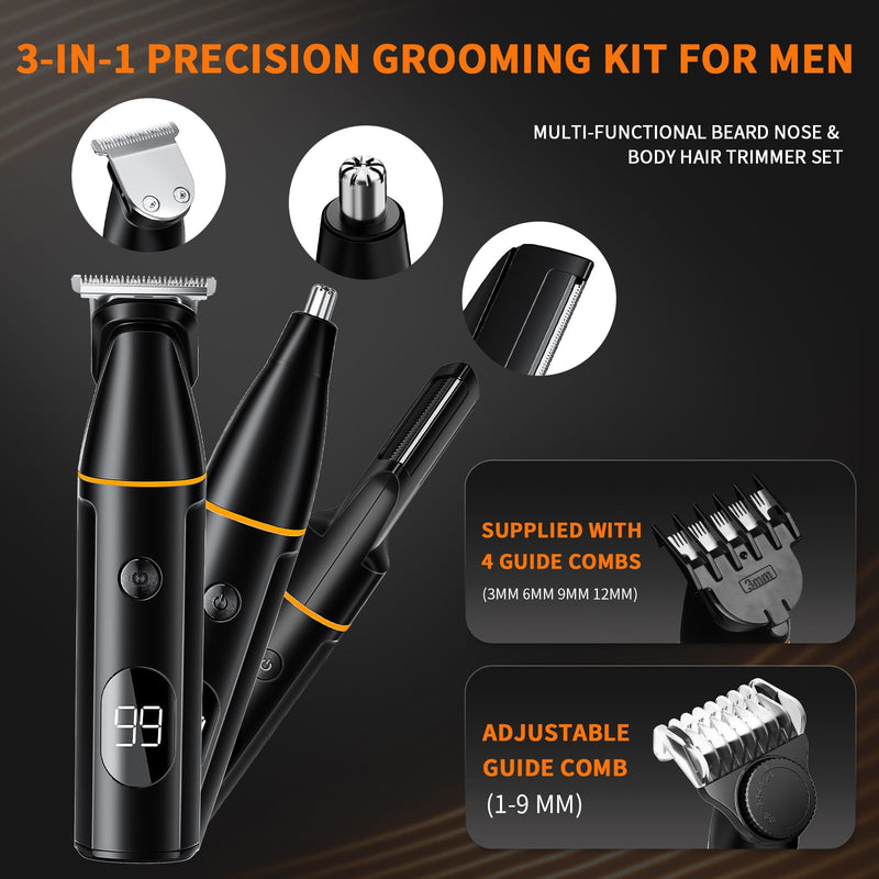 [Australia] - Head Shavers Bald Men& Manscape Body Hair Trimmer Kit,Waterproof Head Shaver for Bald Men with Body Hair Trimmer for Groin/Pubic/Balls, USB-C Rechargeable with LED Display 