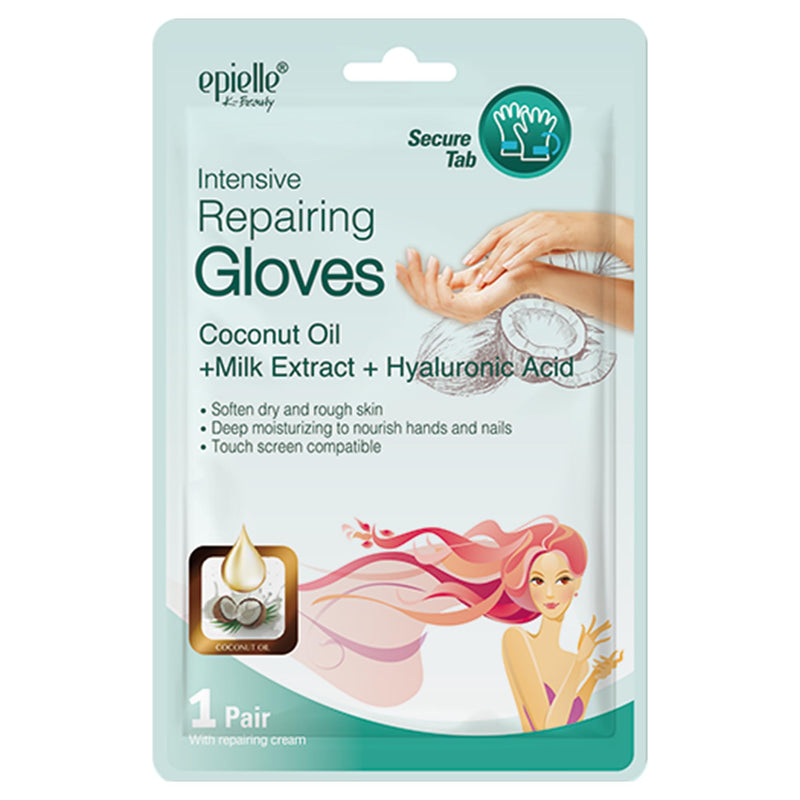 [Australia] - Epielle Intensive Repairing Hand & Foot Masks (6 Gloves & 6 Socks), Repair and Moisturize Dry Hands & Cracked Heels with Coconut Oil & Milk Extract, Korean Skin Care, Spa Self Care Gifts for Women Glove & Socks-12pk 